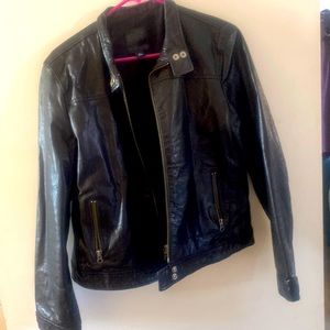 Gap leather biker moto jacket-like new